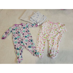 Baby Girl 0-3M Bundle Garanimals Bambini Sleepers Amy Coe Blankets